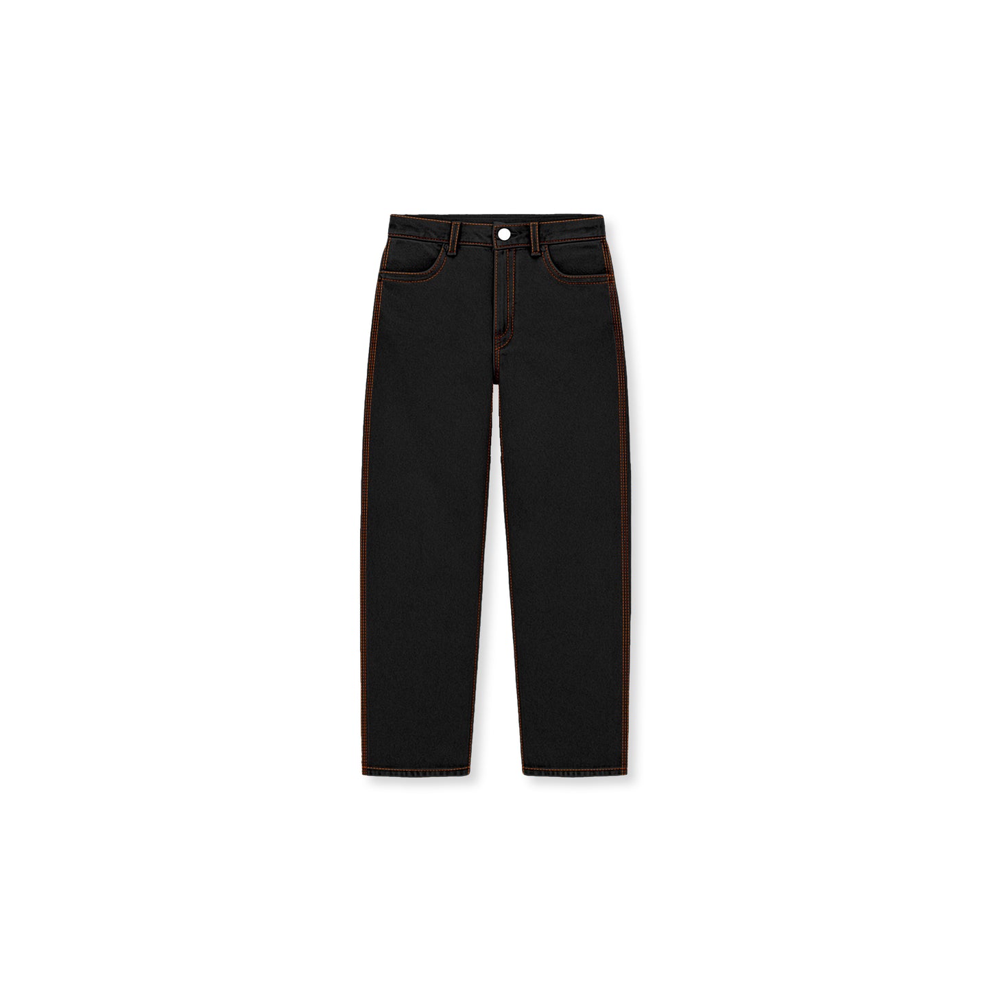 Paisley Twill Straight Leg Pants in Black