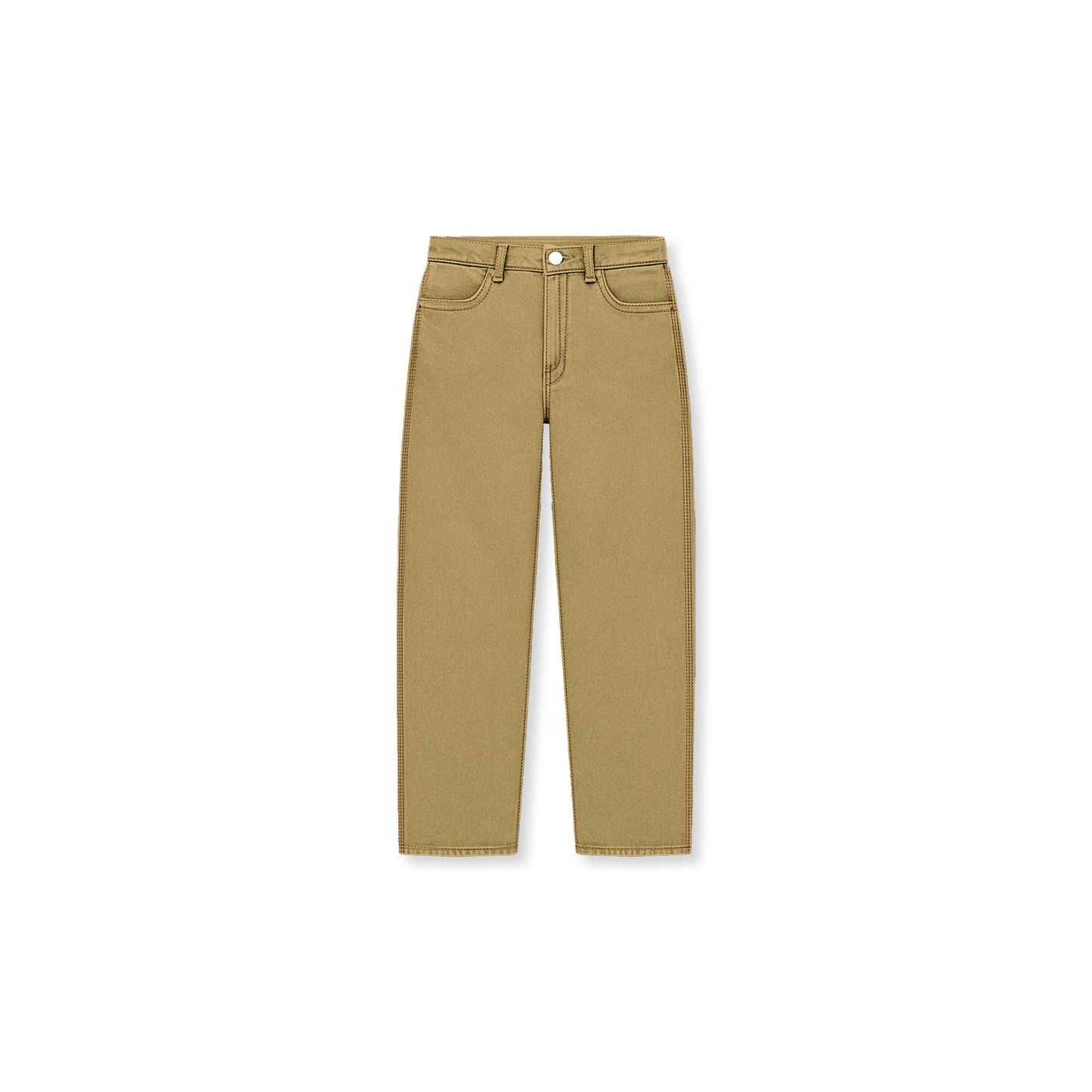 Paisley Twill Straight Leg Pants in Mocha