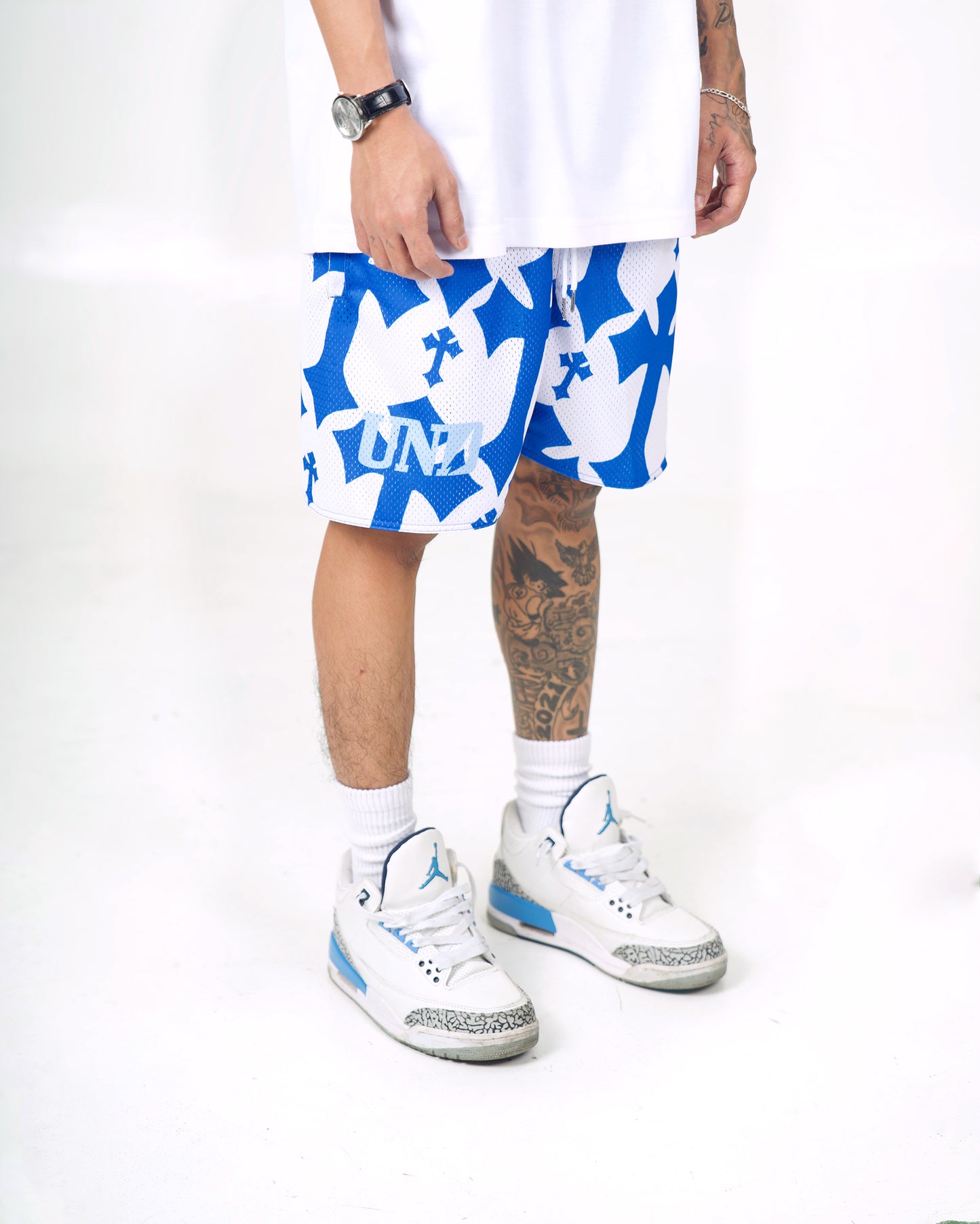 Cross Blue Mesh Shorts