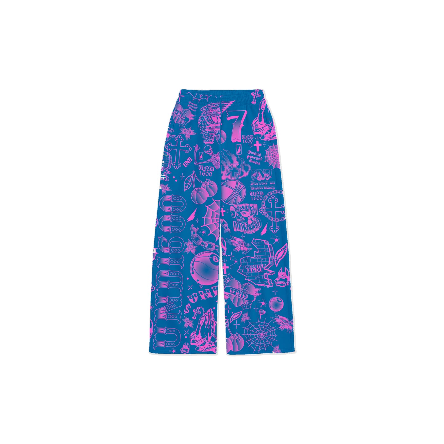 Inked Overall Sweatpants in Blue