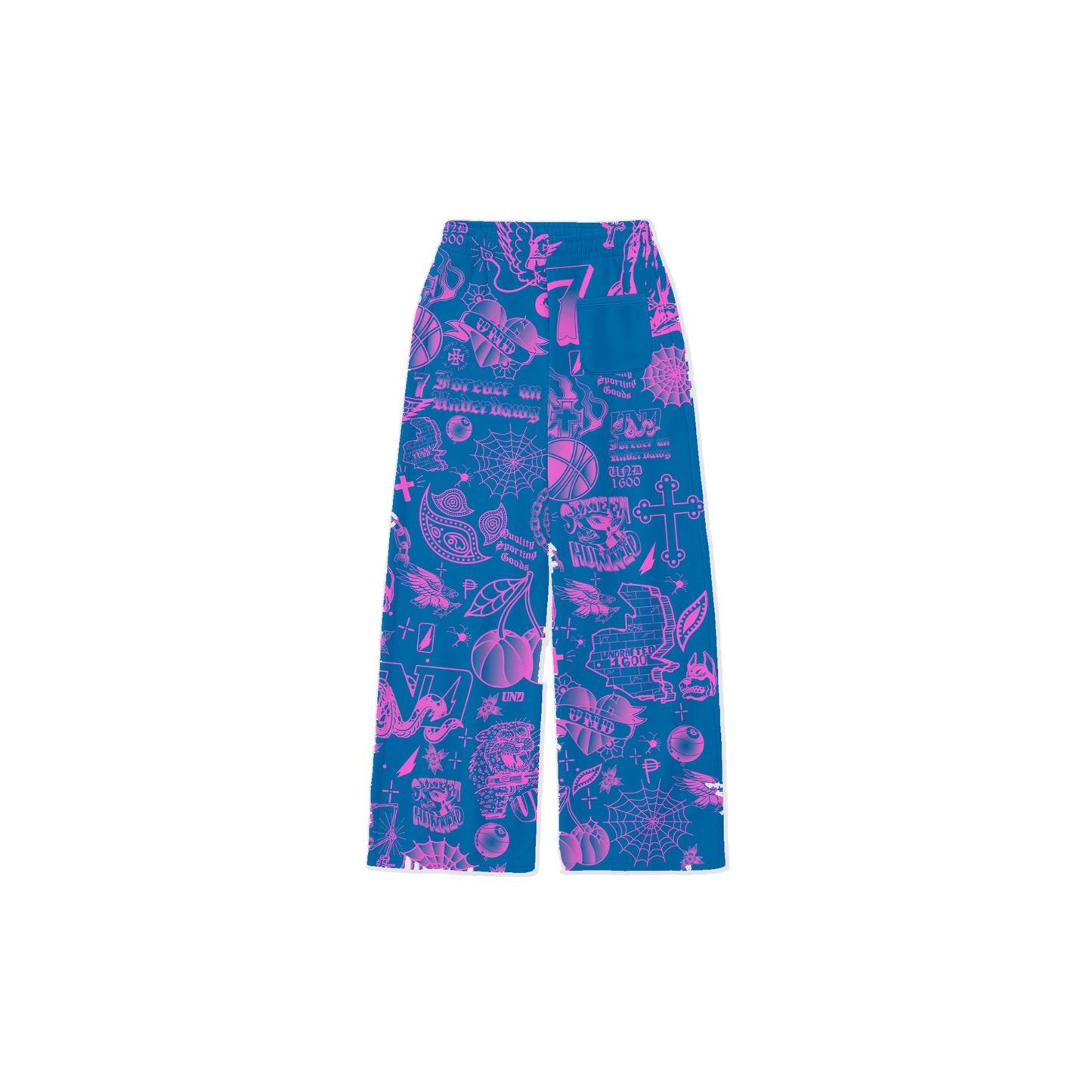 Inked Overall Sweatpants in Blue