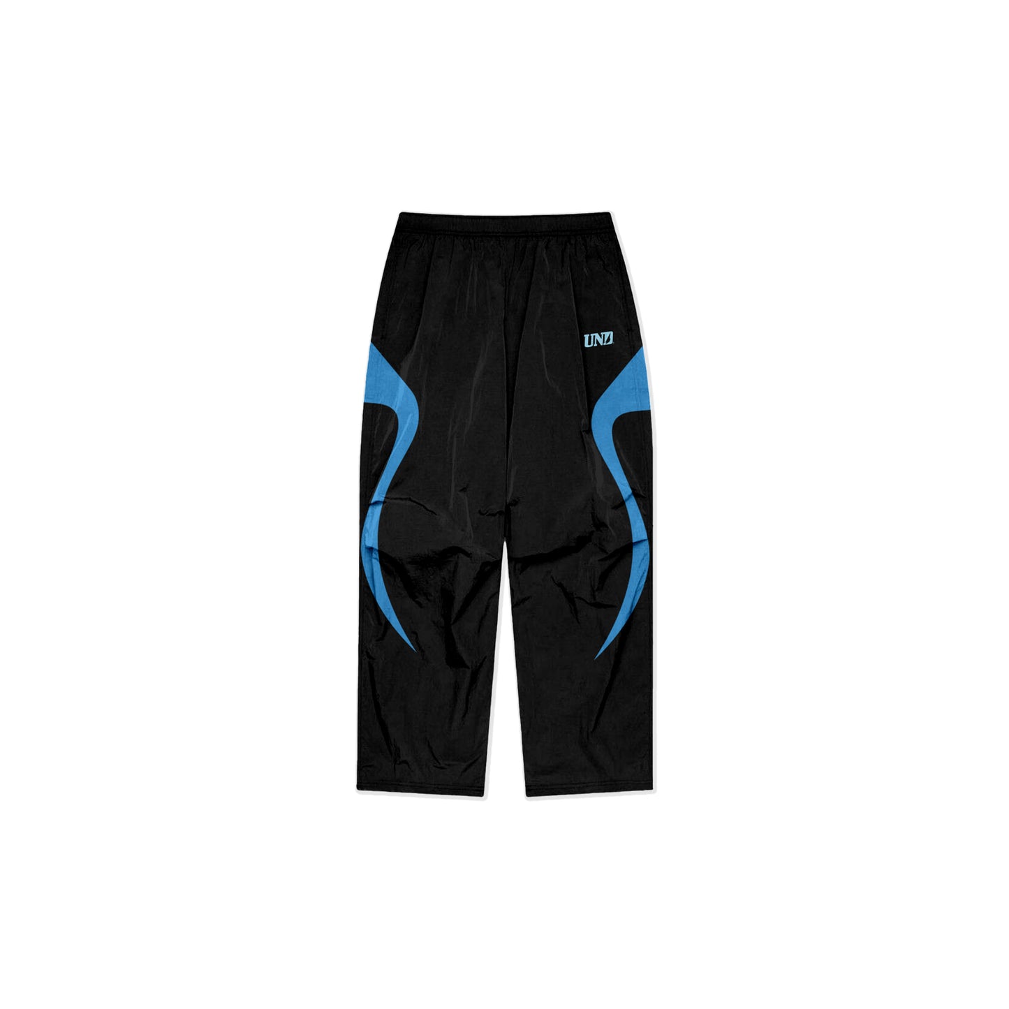 Ripple Straight Leg Nylon Trackpants Black