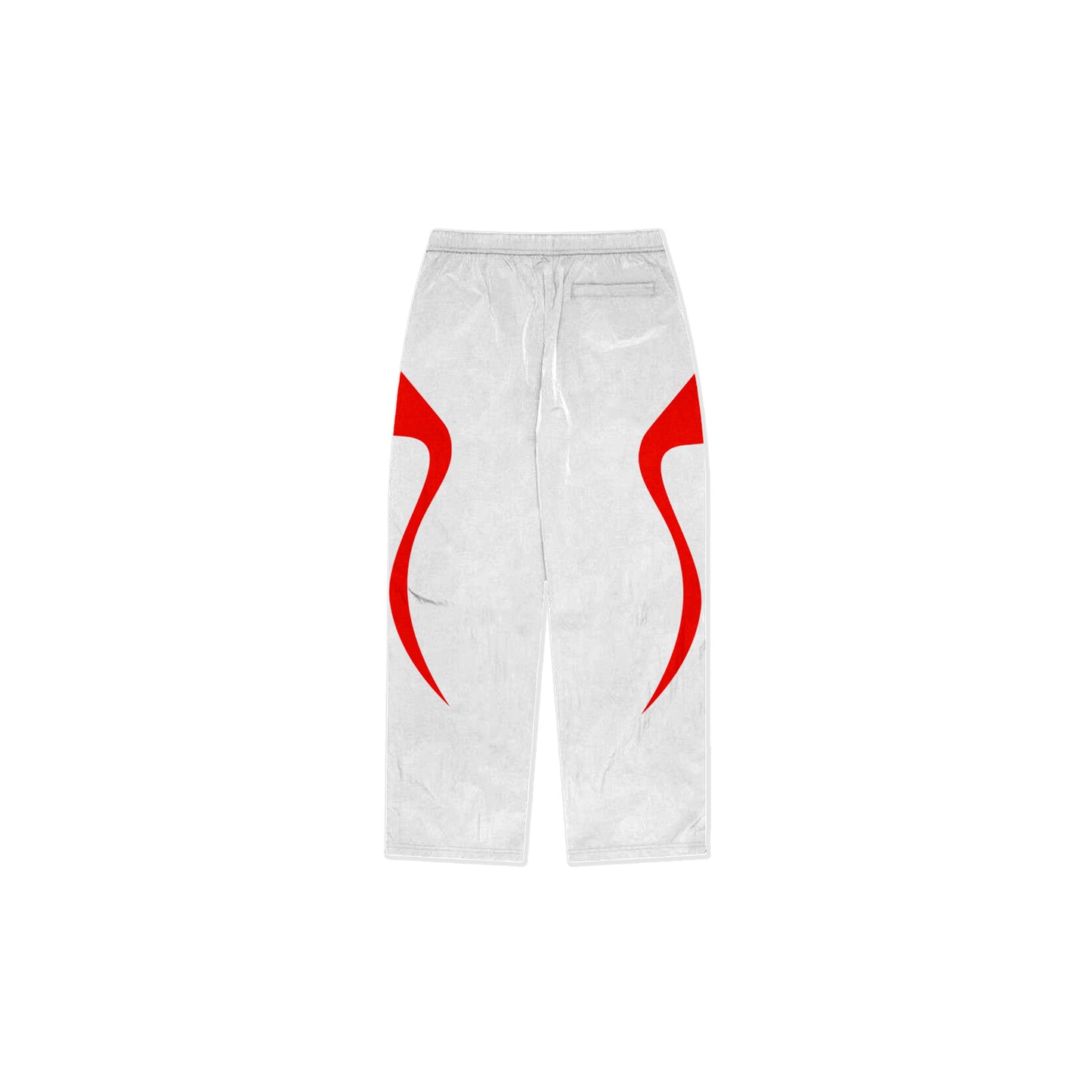 Ripple Straight Leg Nylon Trackpants White