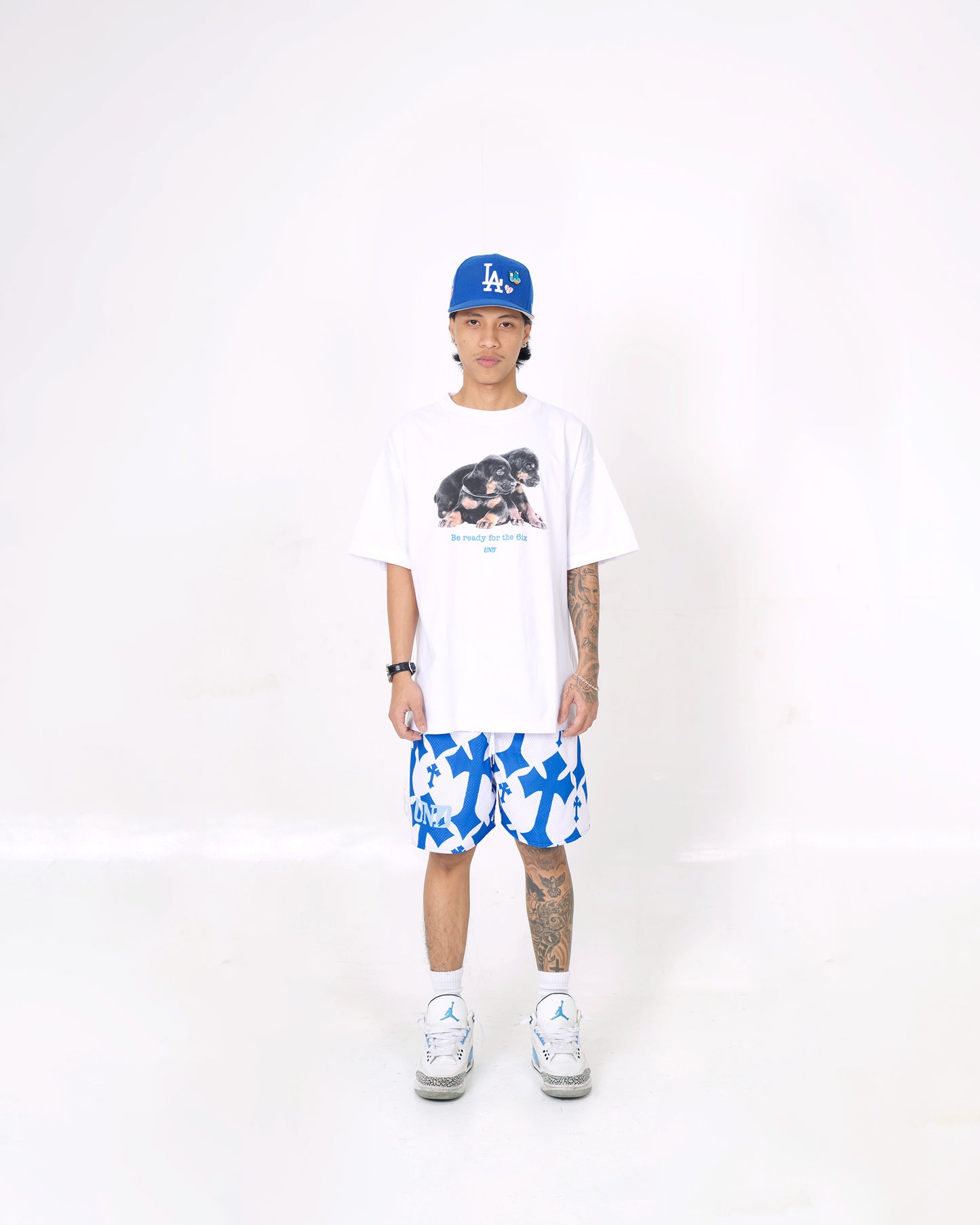 Cross Blue Mesh Shorts