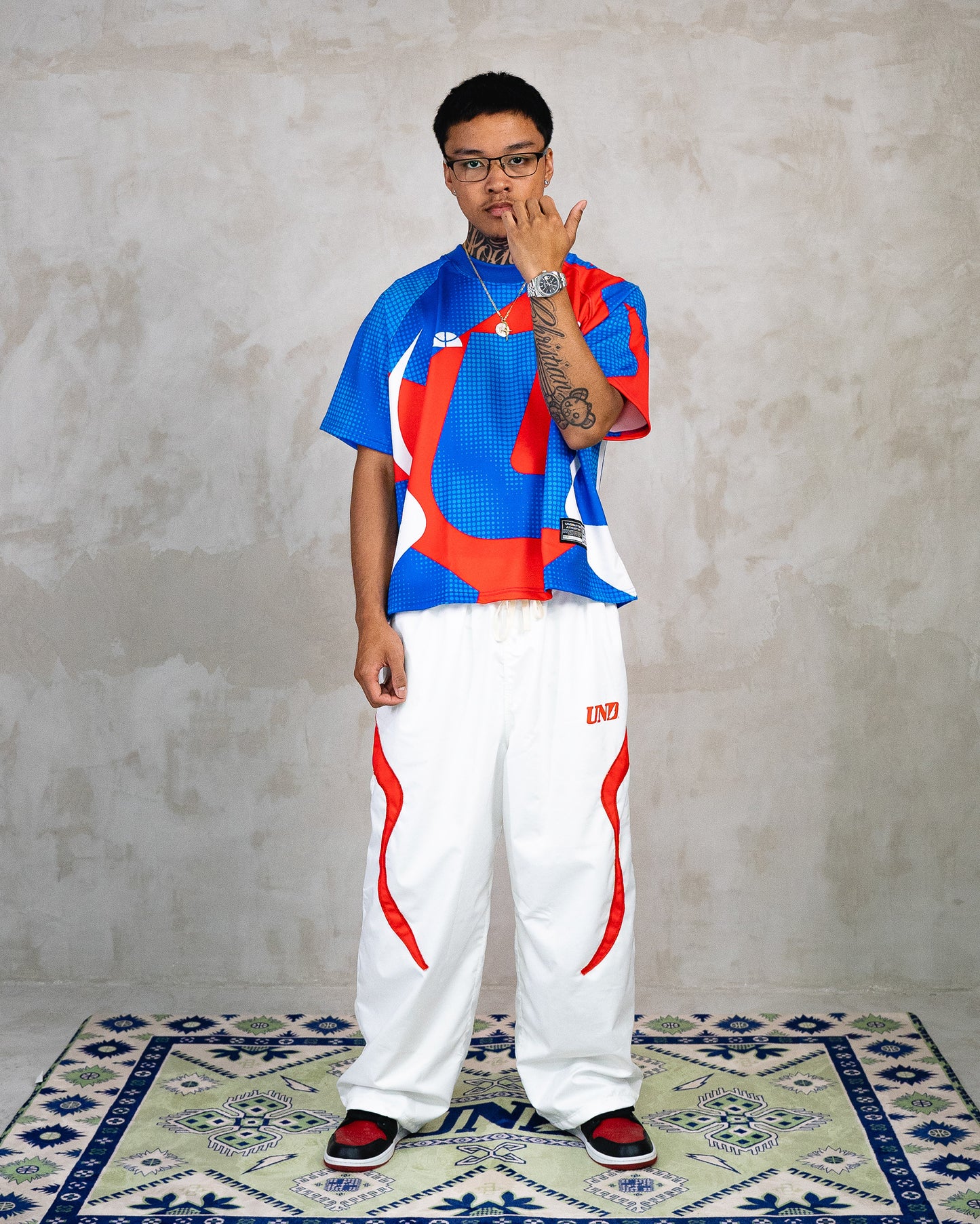 Ripple Straight Leg Nylon Trackpants White