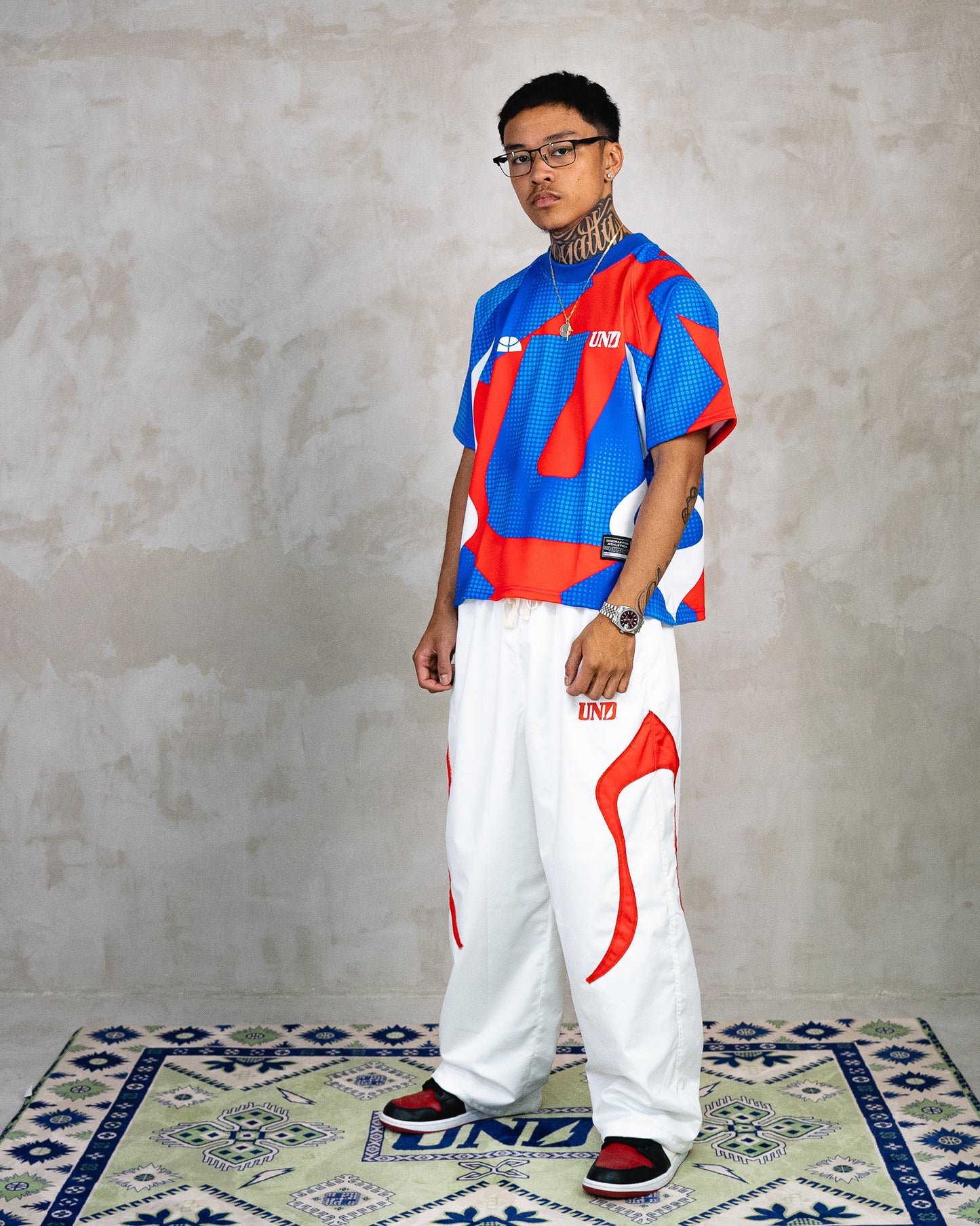 Ripple Straight Leg Nylon Trackpants White