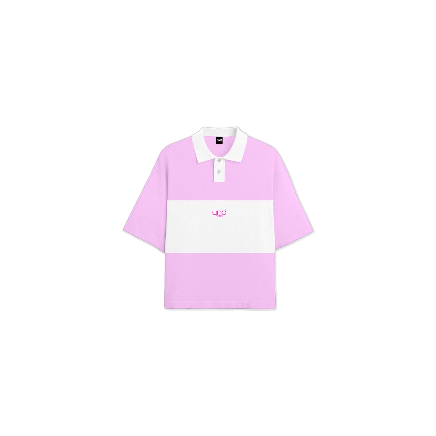 Classic Boxy Polo Shirt 2-Tone in Pink