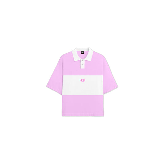 Classic Boxy Polo Shirt 2-Tone in Pink (WOMENS)