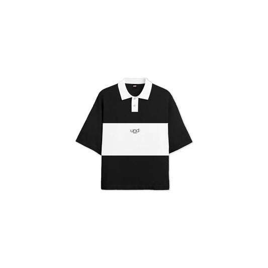 Classic Boxy Polo Shirt 2-Tone in Black (WOMENS)