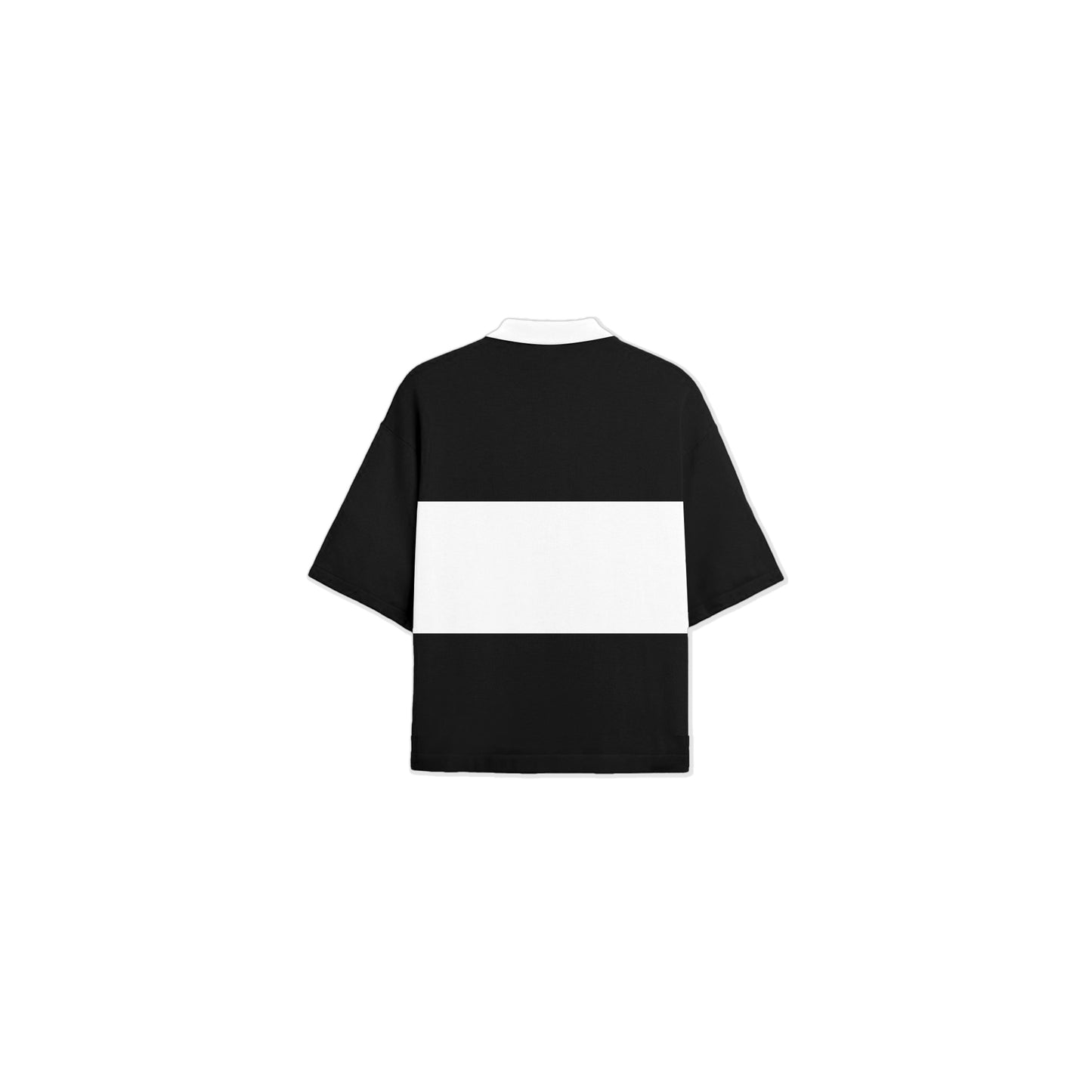 Classic Boxy Polo Shirt 2-Tone in Black (WOMENS)