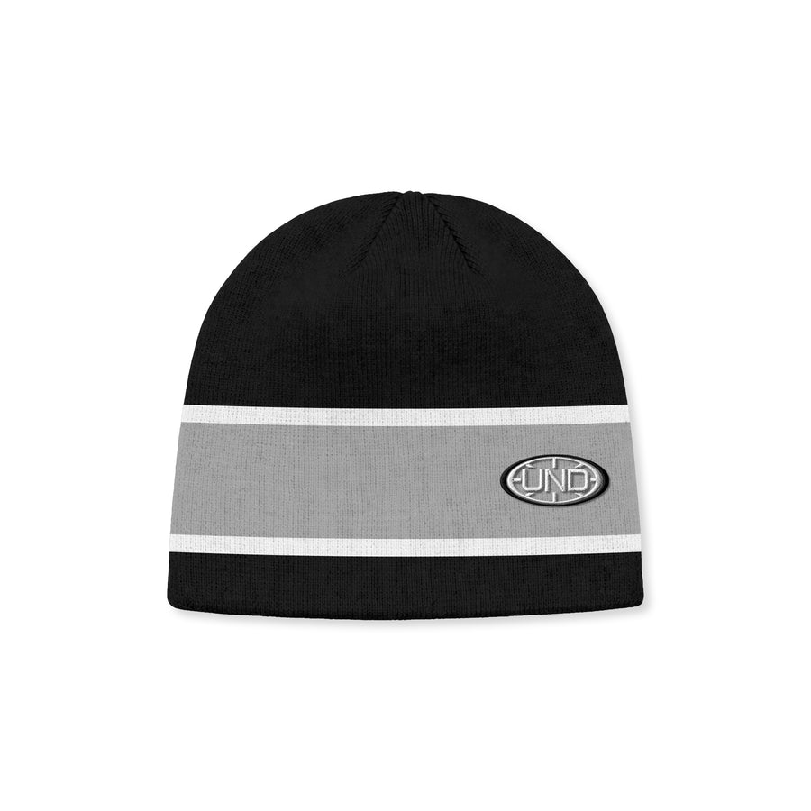 2-tone Stripe Black Knit Beanie