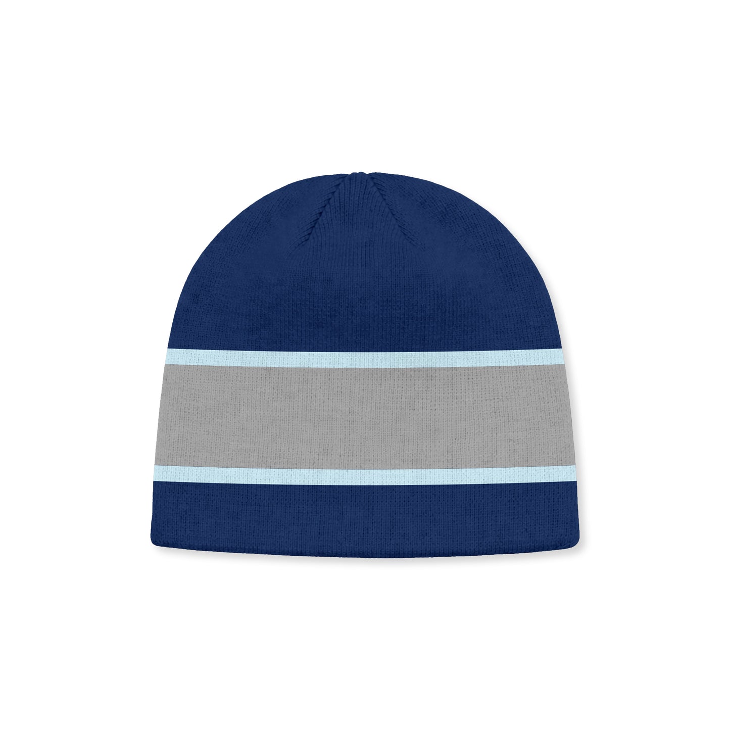 2-tone Stripe Blue Knit Beanie