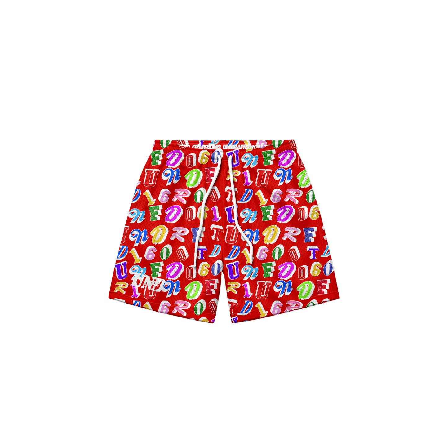 Fancy Baggy Mesh Shorts in Red