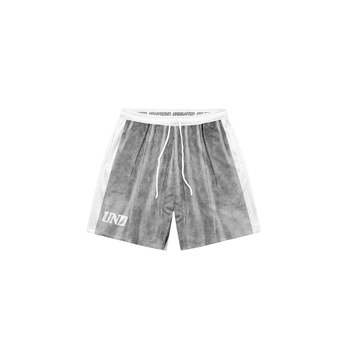 Wolf Grey Velvet Baggy Mesh Shorts