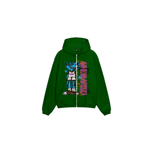 Ikon Zip-Up Hoodie in Green