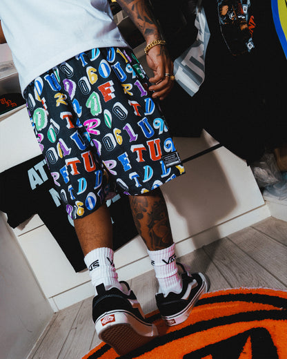 Fancy Baggy Mesh Shorts in Black