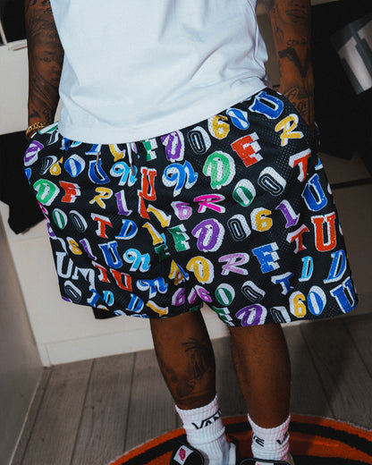 Fancy Baggy Mesh Shorts in Black