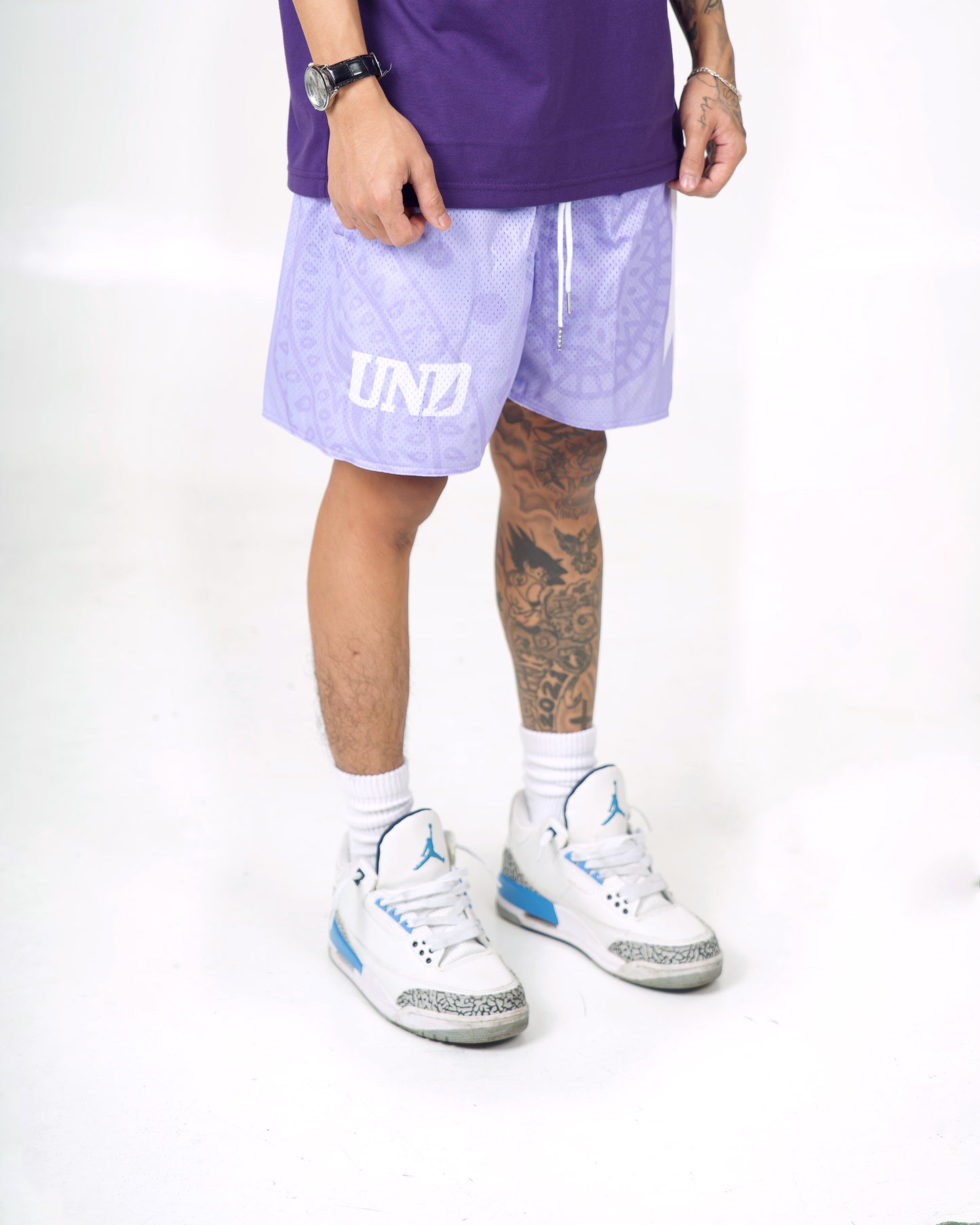 BDN Volt Lilac Mesh Shorts