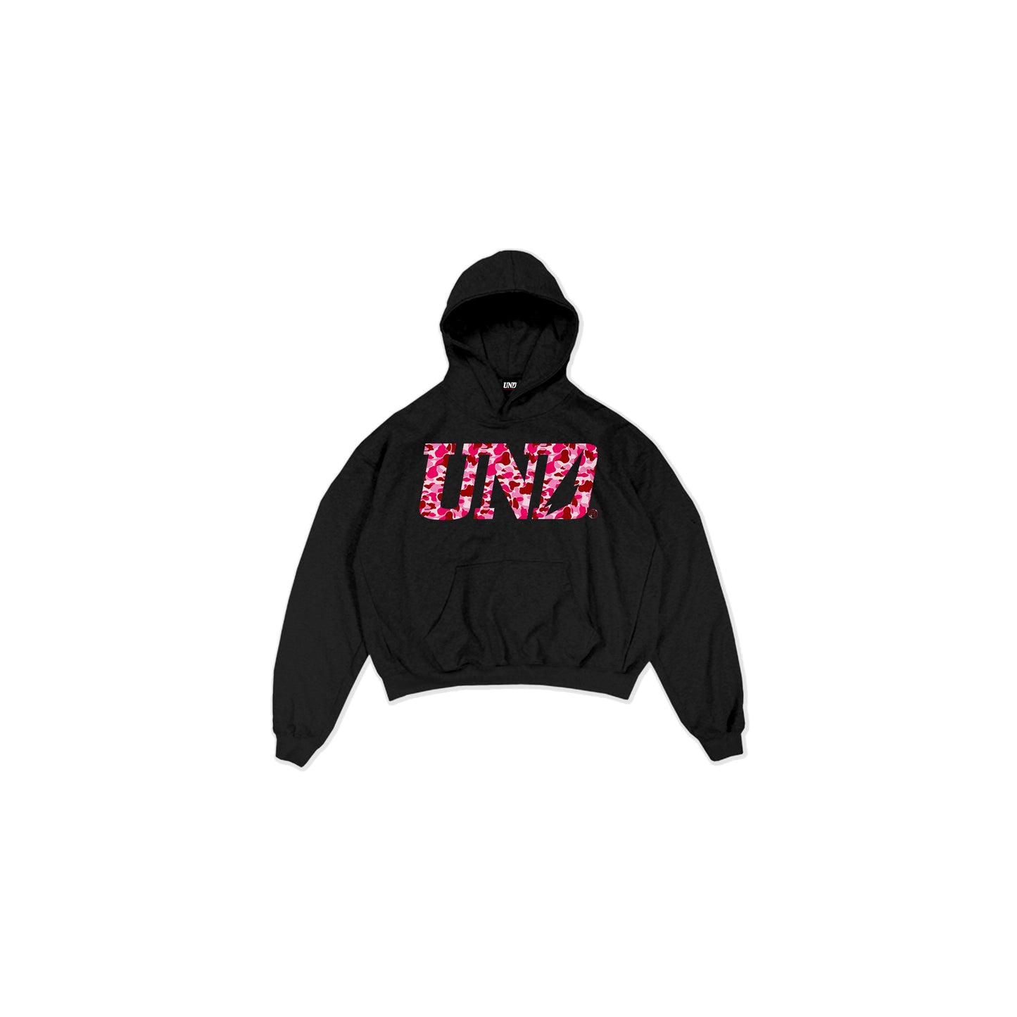 UND Logo Pink Camou Hoodie in Black