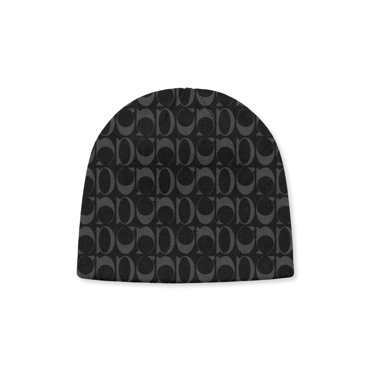 UND Monogram Black Knit Beanie