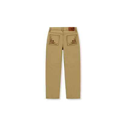 Paisley Twill Straight Leg Pants in Mocha