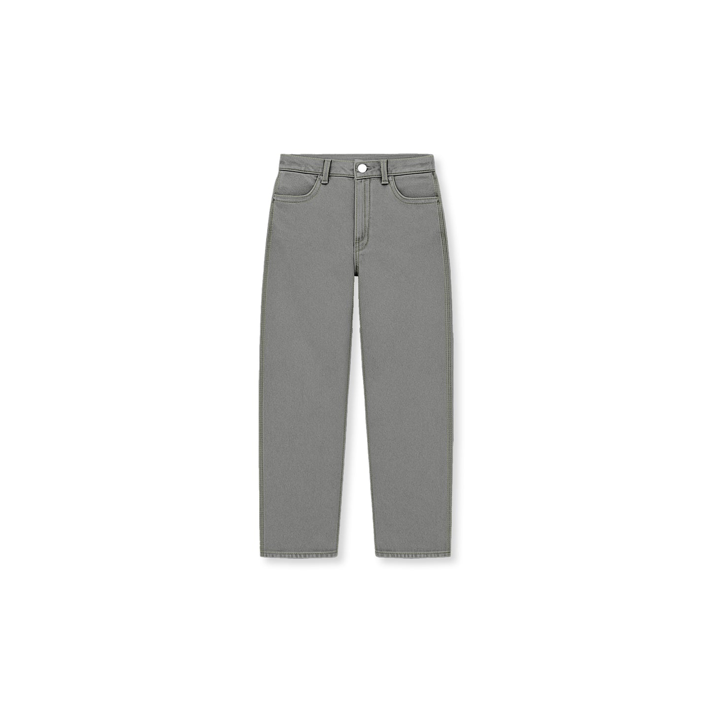 Paisley Twill Straight Leg Pants in Grey
