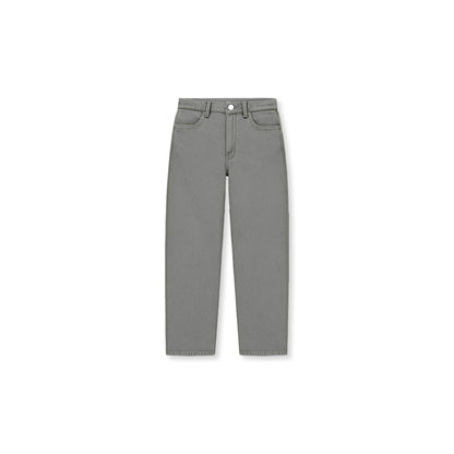 Paisley Twill Straight Leg Pants in Grey