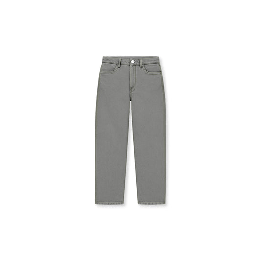 Paisley Twill Straight Leg Pants in Grey