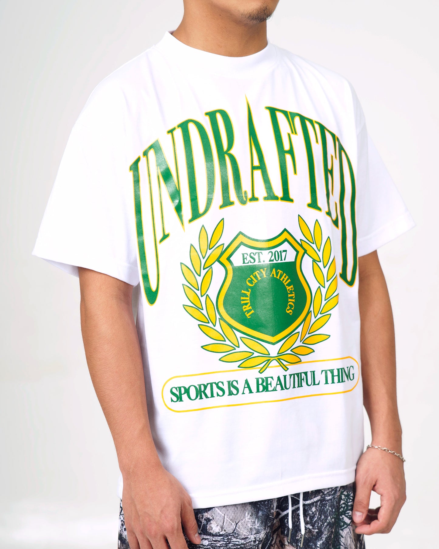 UND Crest Tee in White