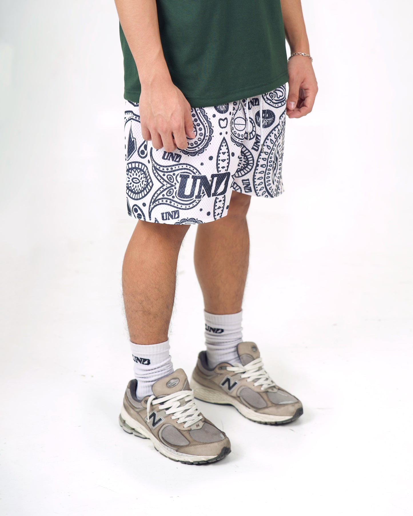 Bandana Logo Cream Mesh Shorts