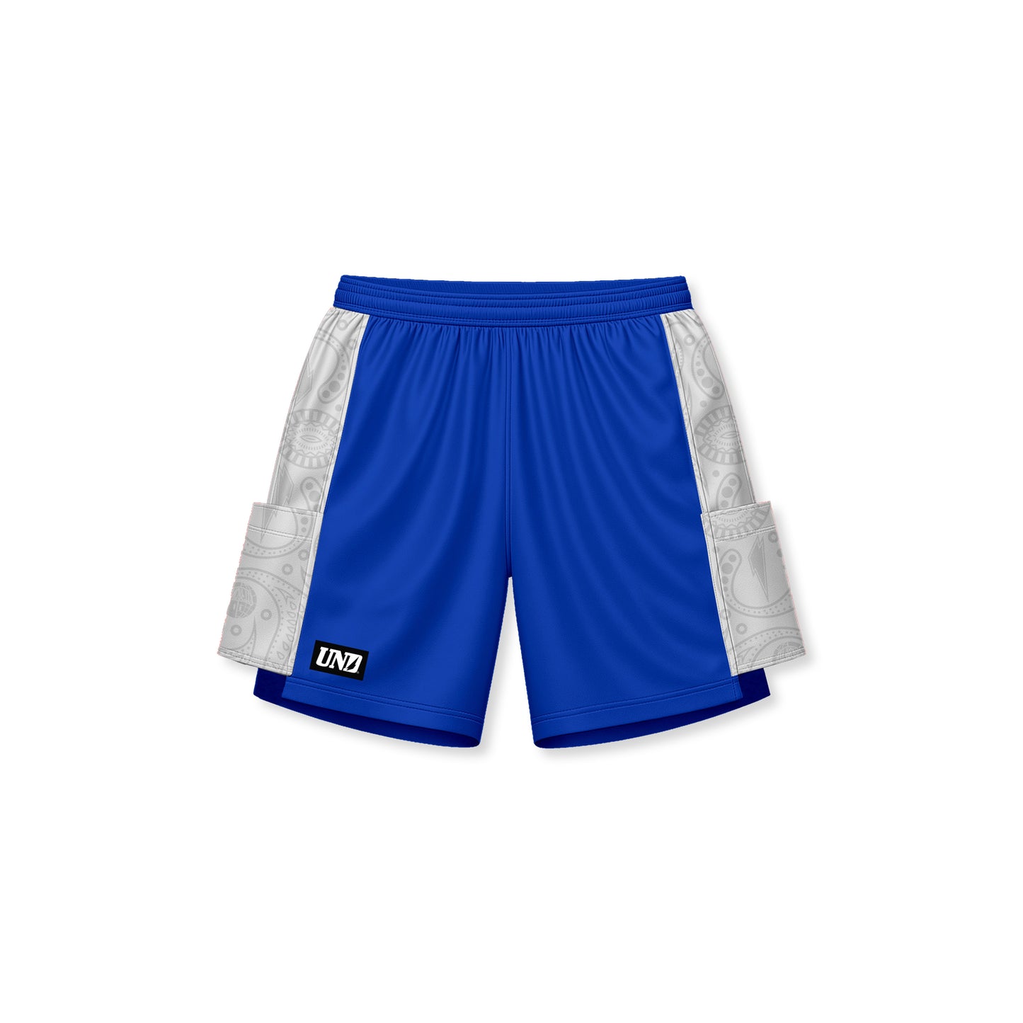 UND Edge Shiny Baggy Shorts in Blue