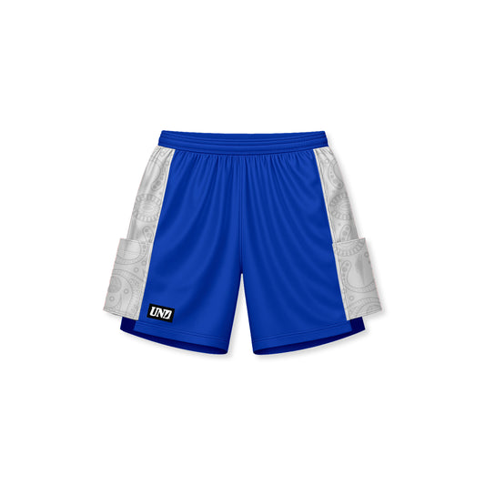 UND Edge Shiny Baggy Shorts in Blue