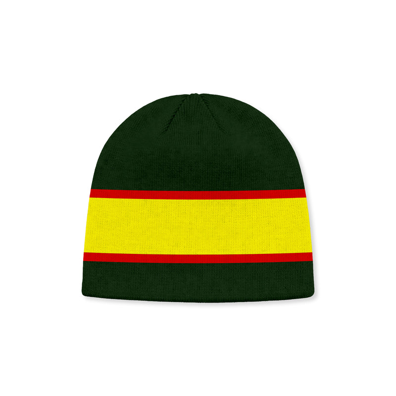 2-tone Stripe Green Knit Beanie