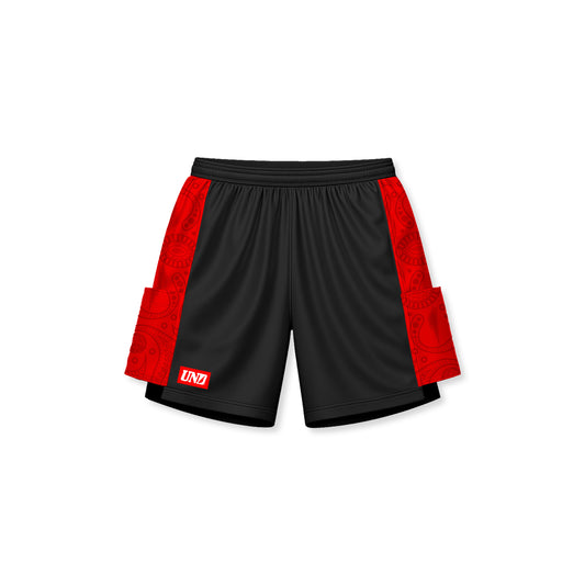 UND Edge Shiny Baggy Shorts in Black