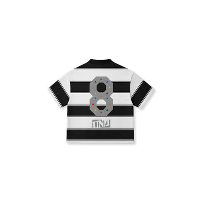 Year 8 Stripe Boxy Tee "AWNING"