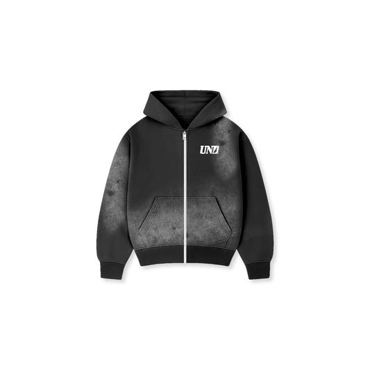 BIGO Embossed Zip up Hoodie Ash