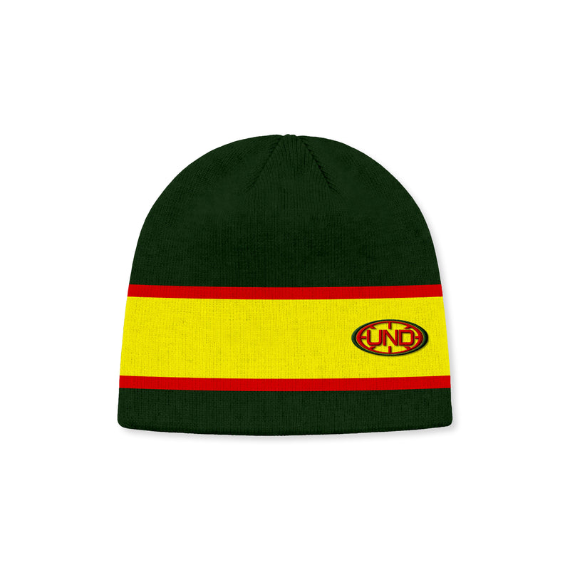 2-tone Stripe Green Knit Beanie