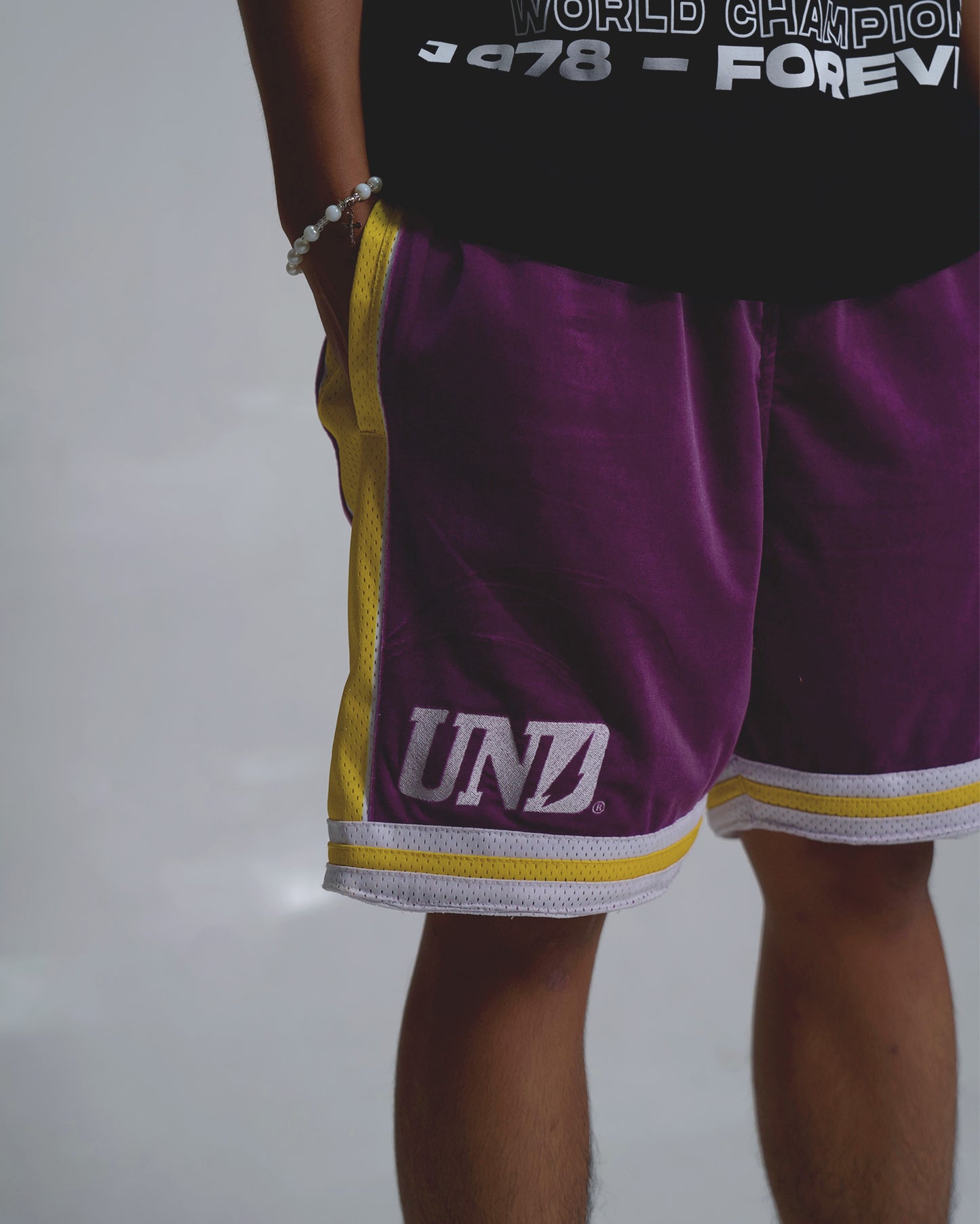 MAM8A Velvet Baggy Mesh Shorts