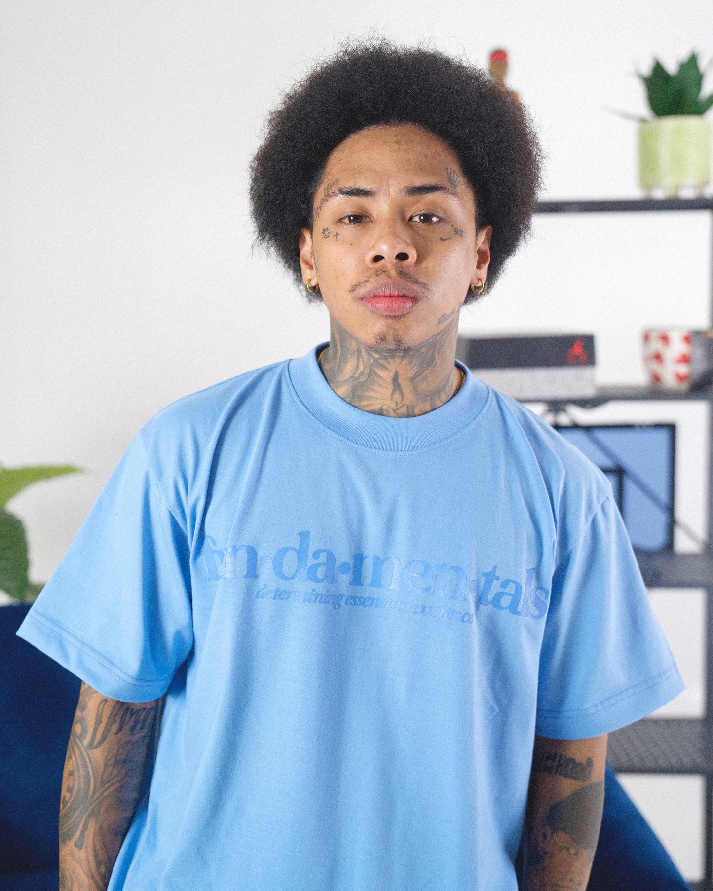 Fundamentals Define Boxed Tee Aqua