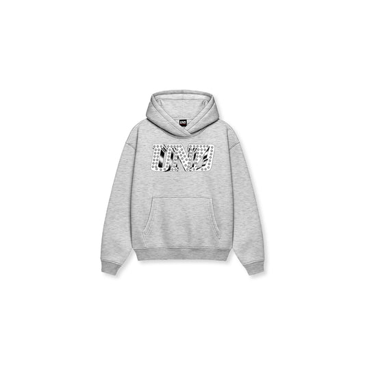 UND Logo Baguette Hoodie in Heather Grey