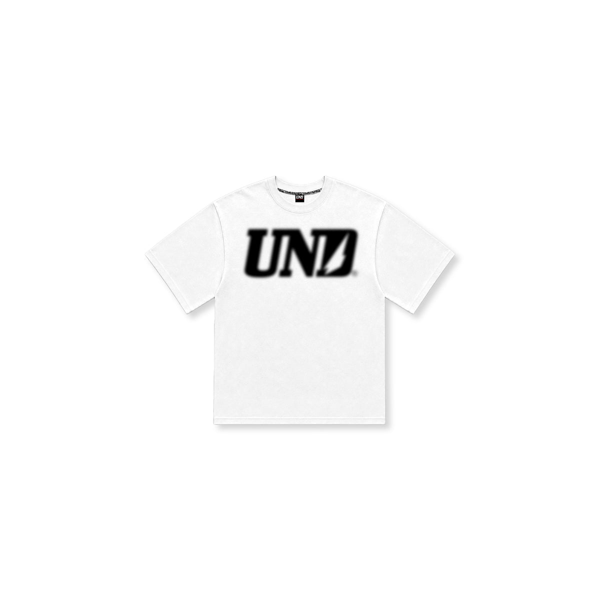UND Logo Blur Tee in White