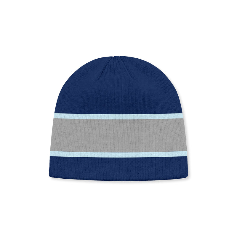 2-tone Stripe Blue Knit Beanie