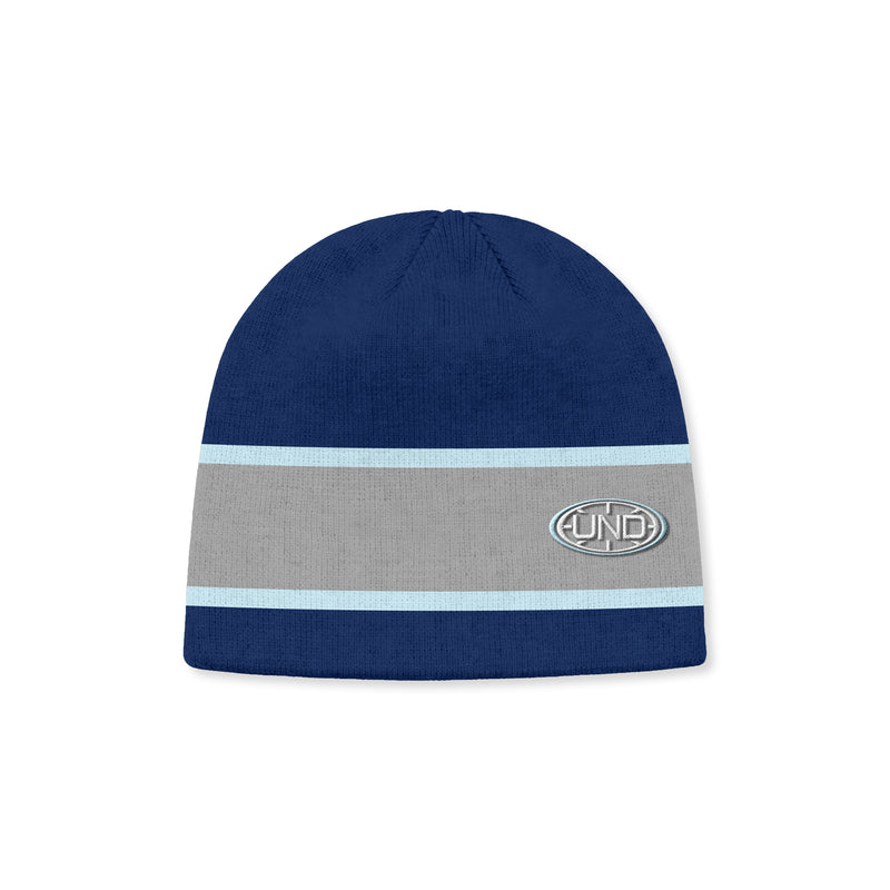 2-tone Stripe Blue Knit Beanie