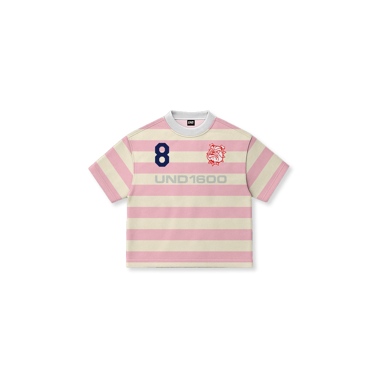 Year 8 Stripe Boxy Tee "CREAM"