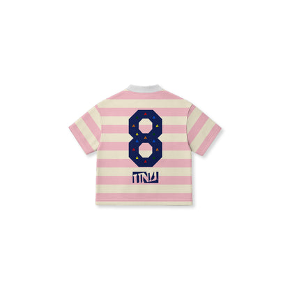 Year 8 Stripe Boxy Tee "CREAM"