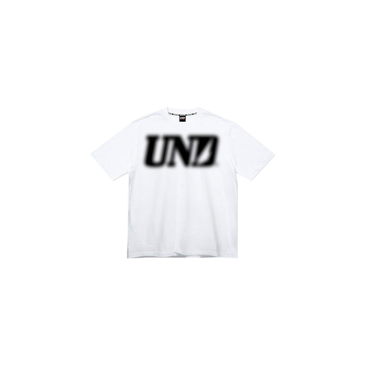 UND Logo Blur Tee in White