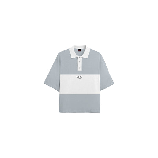 Classic Boxy Polo Shirt 2-Tone in Coolgrey