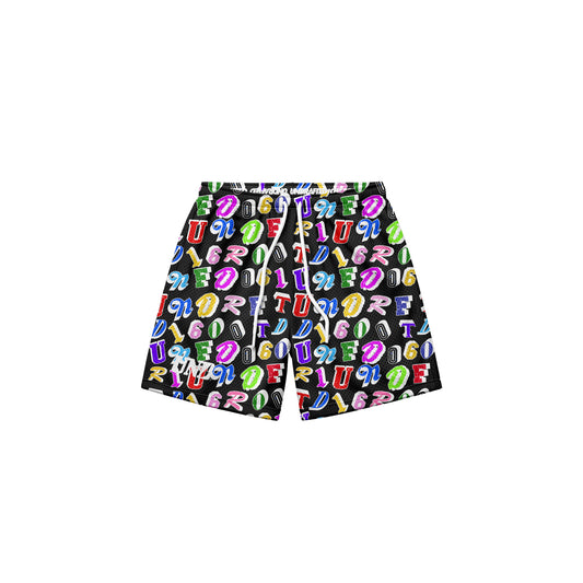 Fancy Baggy Mesh Shorts in Black