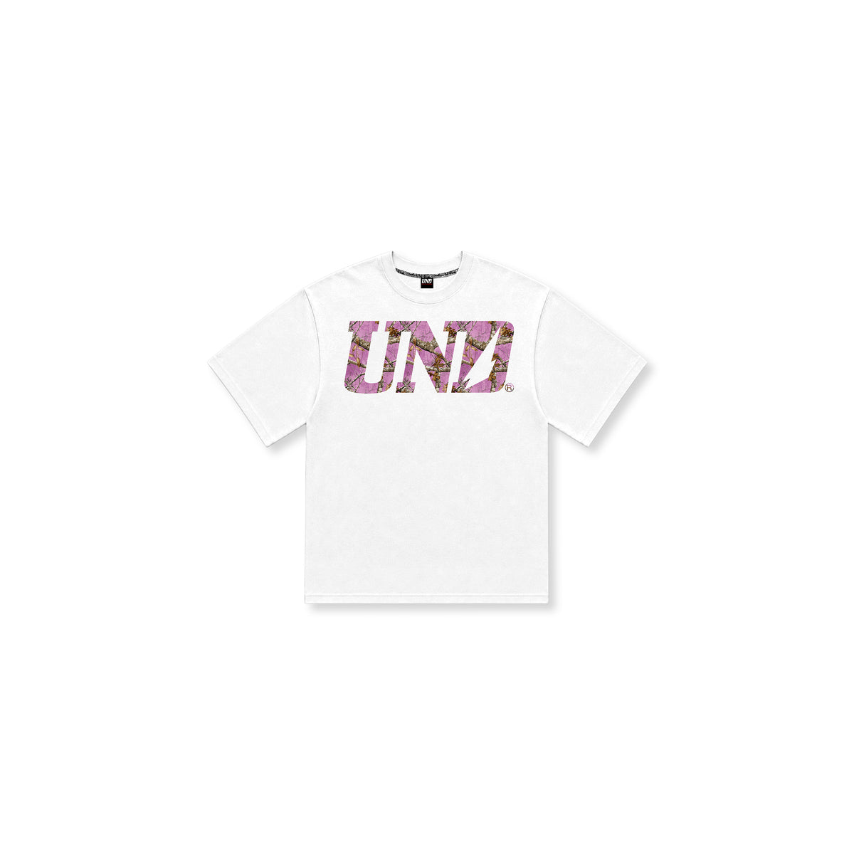 Pink Tree Tee in White