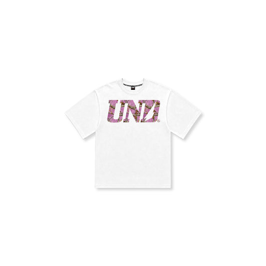 Pink Tree Tee in White